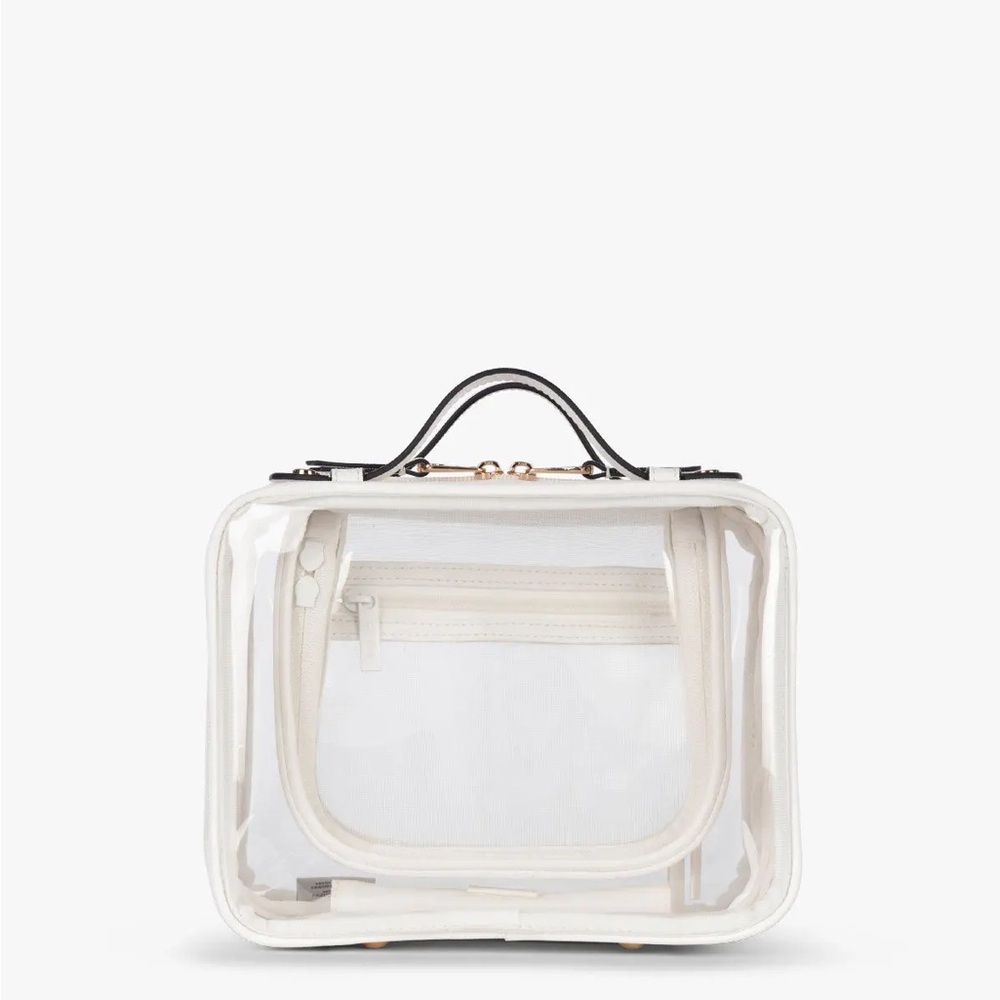 Calpak Clear Cosmetic Bag with Black Trim